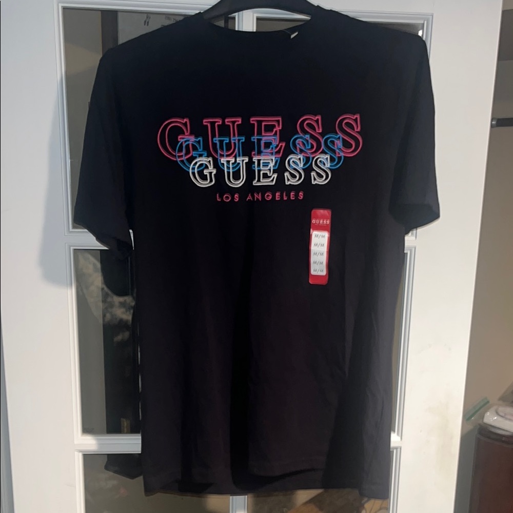 GUESS Black Graphic T-Shirt for Men